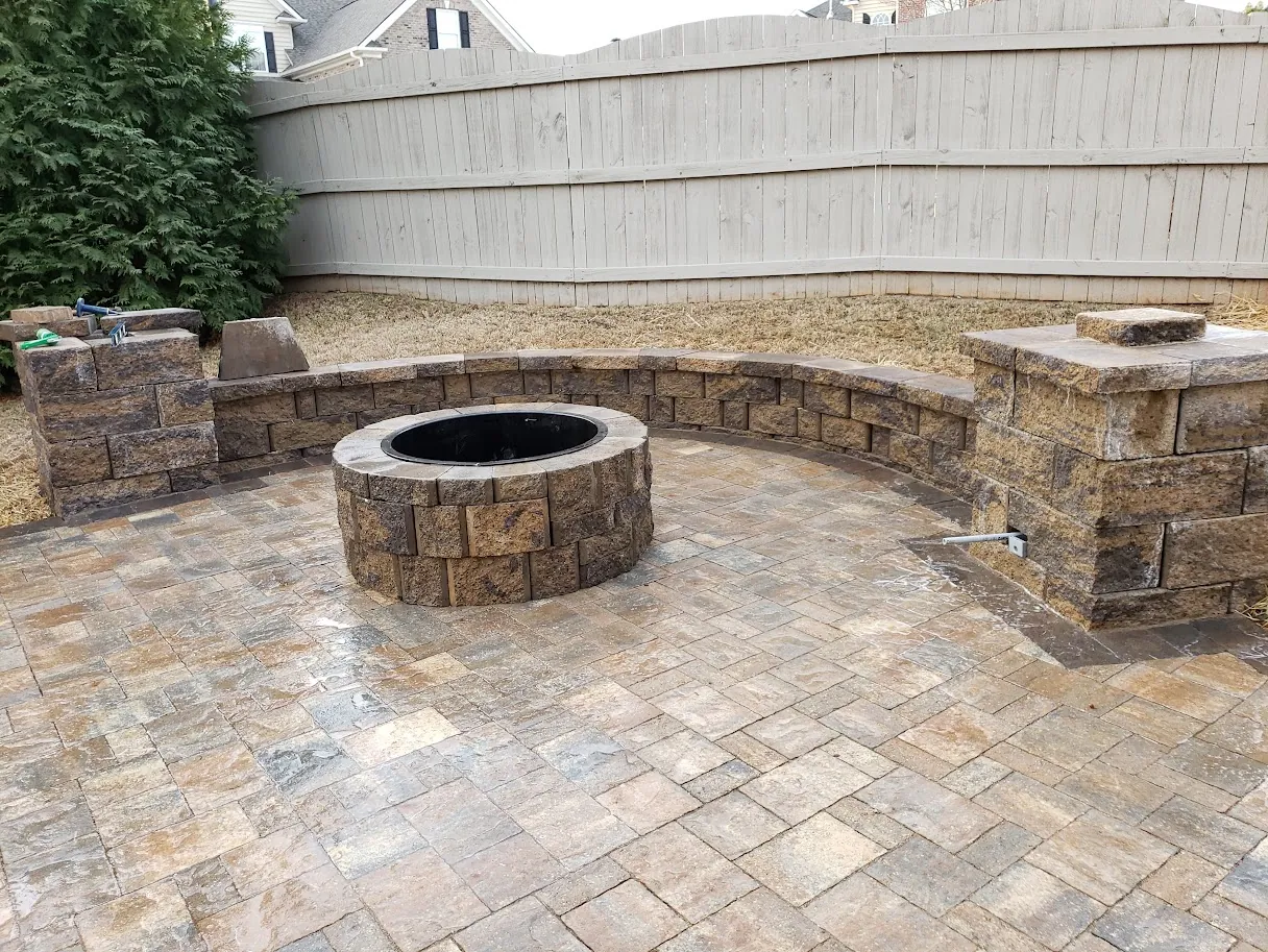 Fire pit detail, related to the patio installation