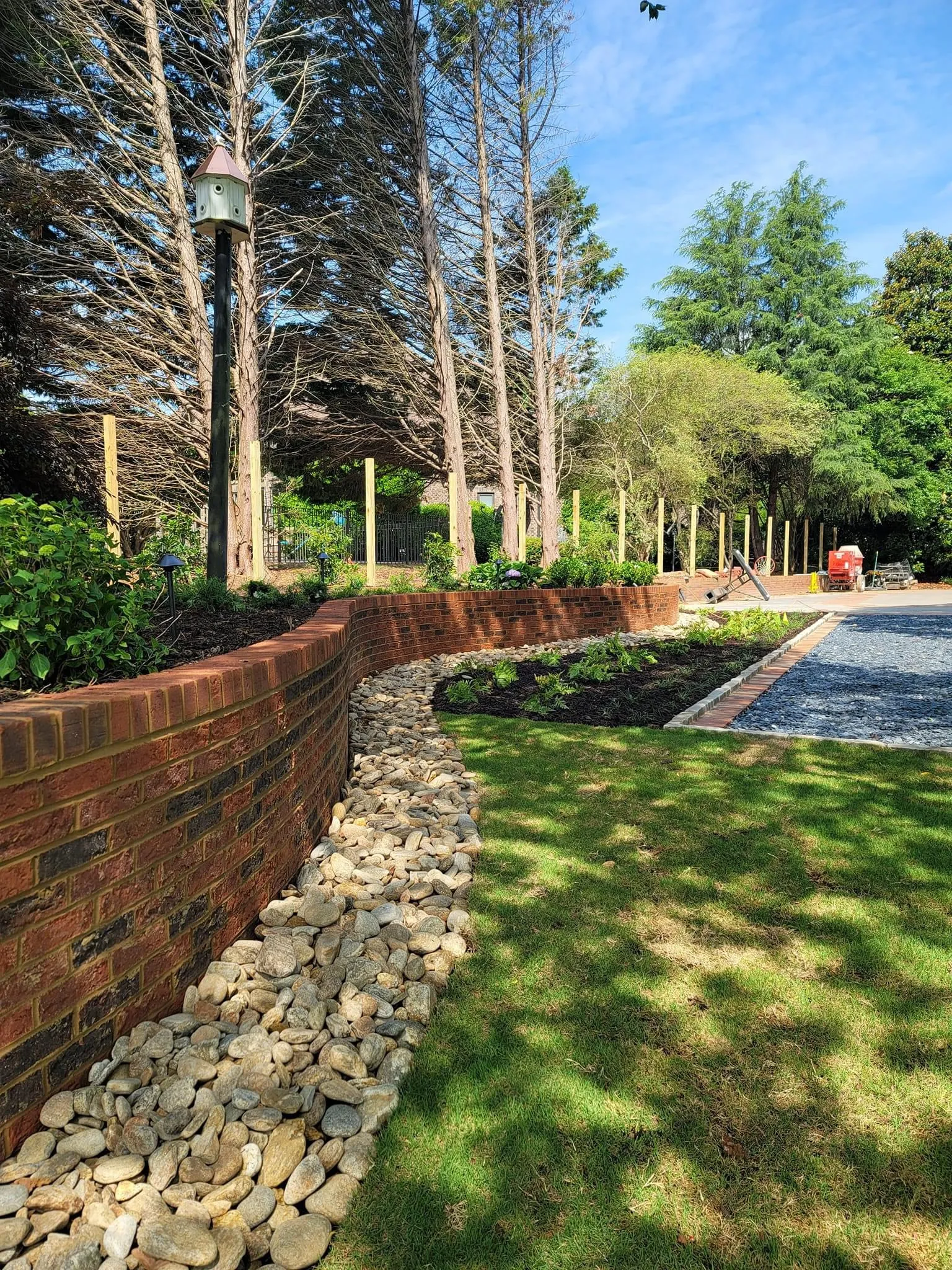 Planting bed and walkway, part of the same landscape installation